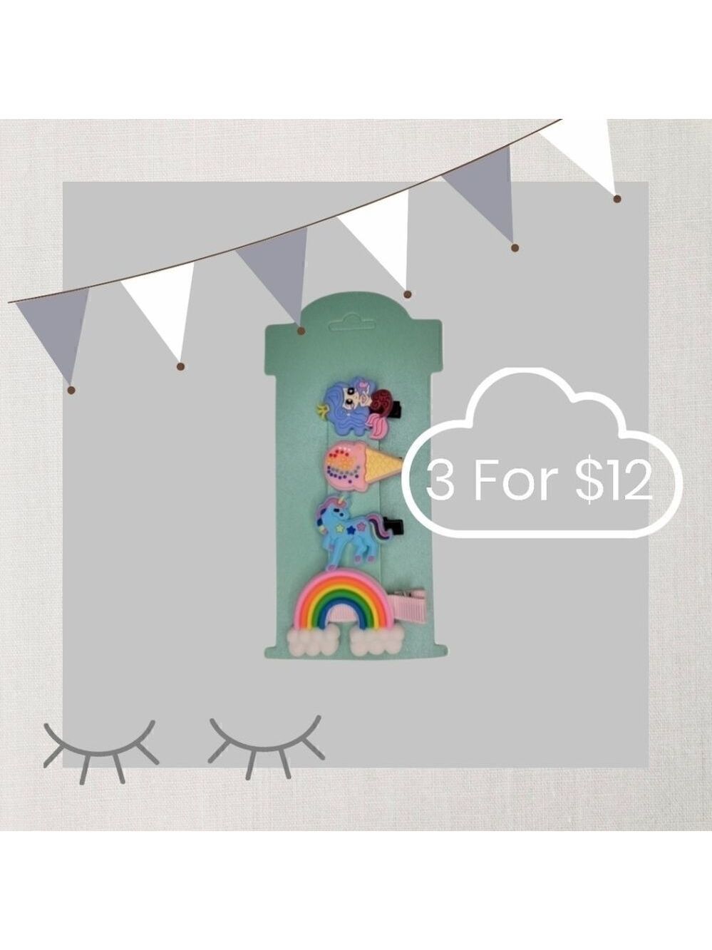 Children Hair Clips 4pc 3 for $12